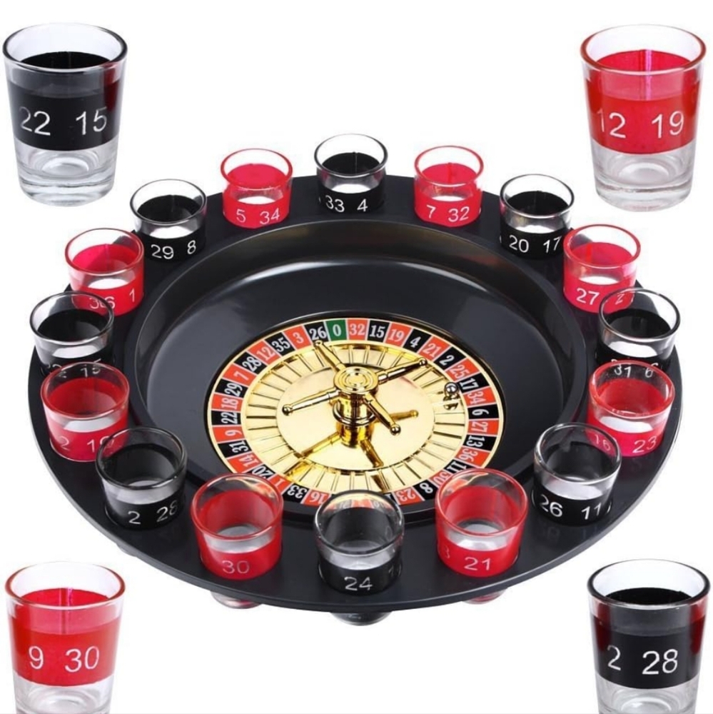 Shot Glass Roulette Drinking Game Set 🎲🥃